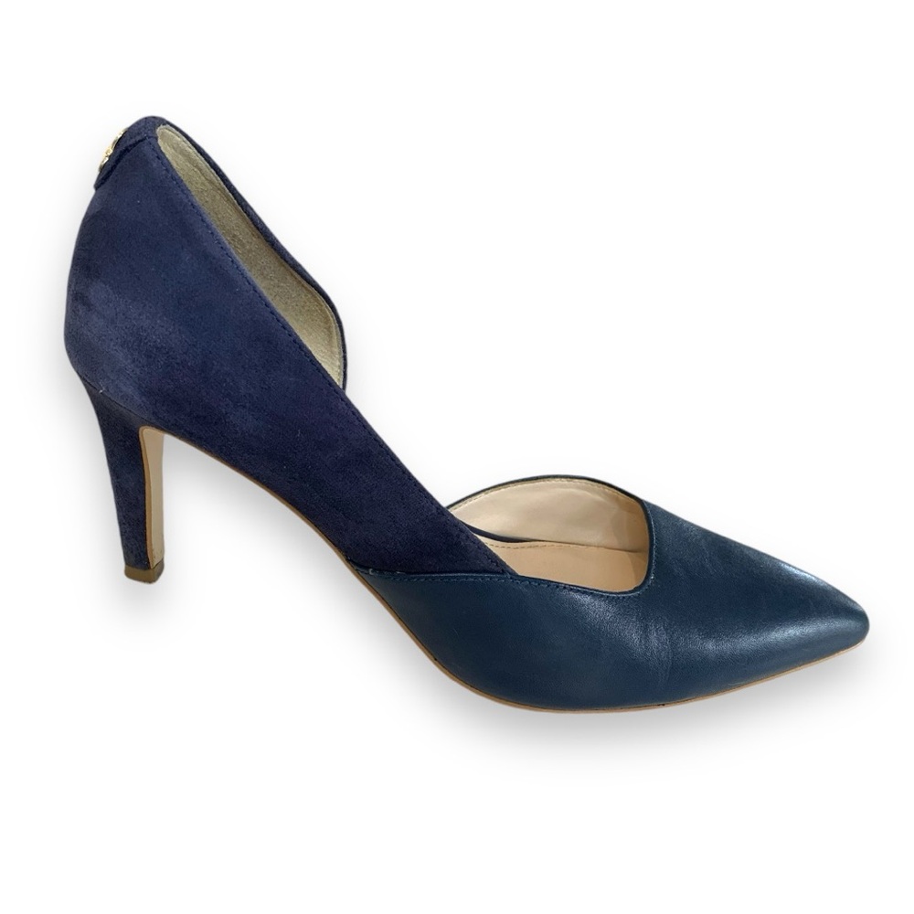 COLE HAAN NAVY BLUE RENDIN II LEATHER/SUEDE PUMP HEEL. WOMEN’S SIZE 7